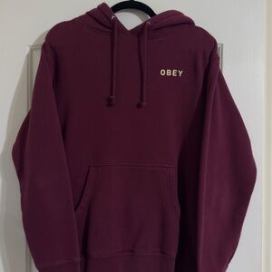 Obey Maroon Hoodie Sweater